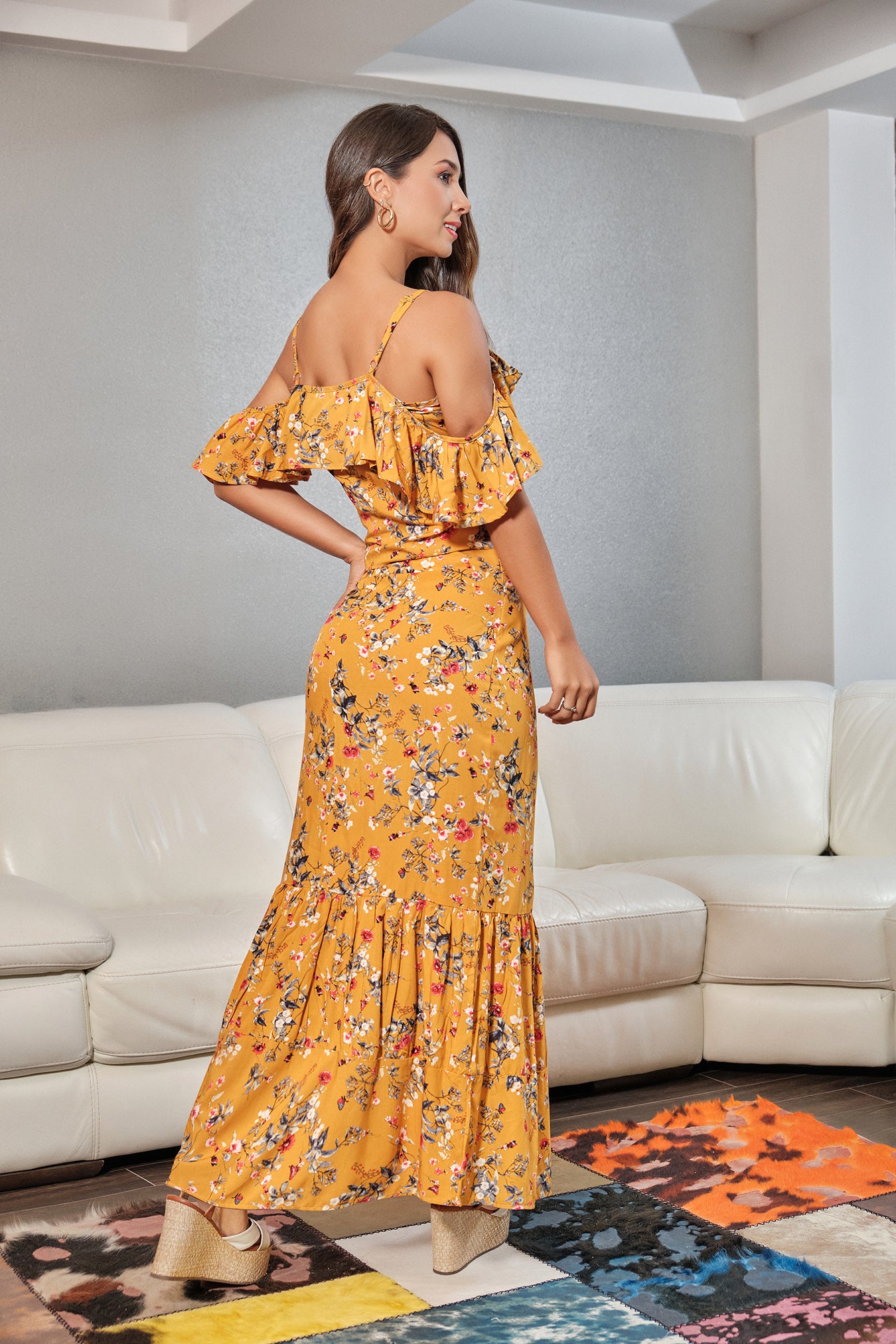 Conjunto De Blusa y Falda En Rayón Estampado