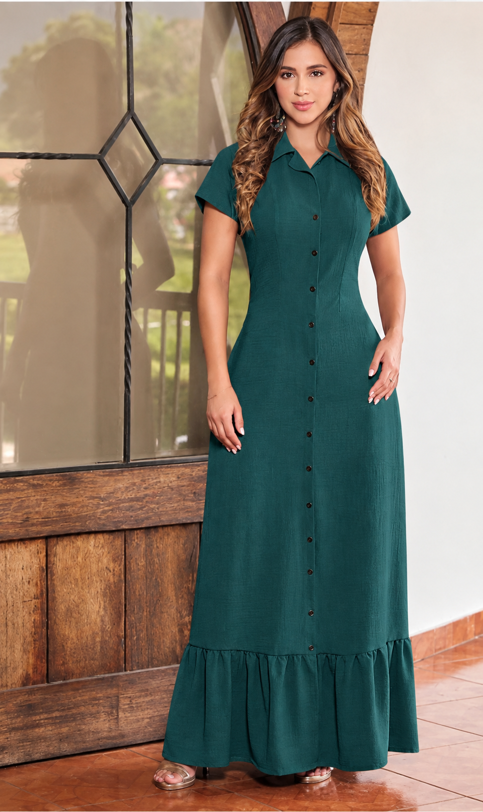 Vestido en rayón craquelado