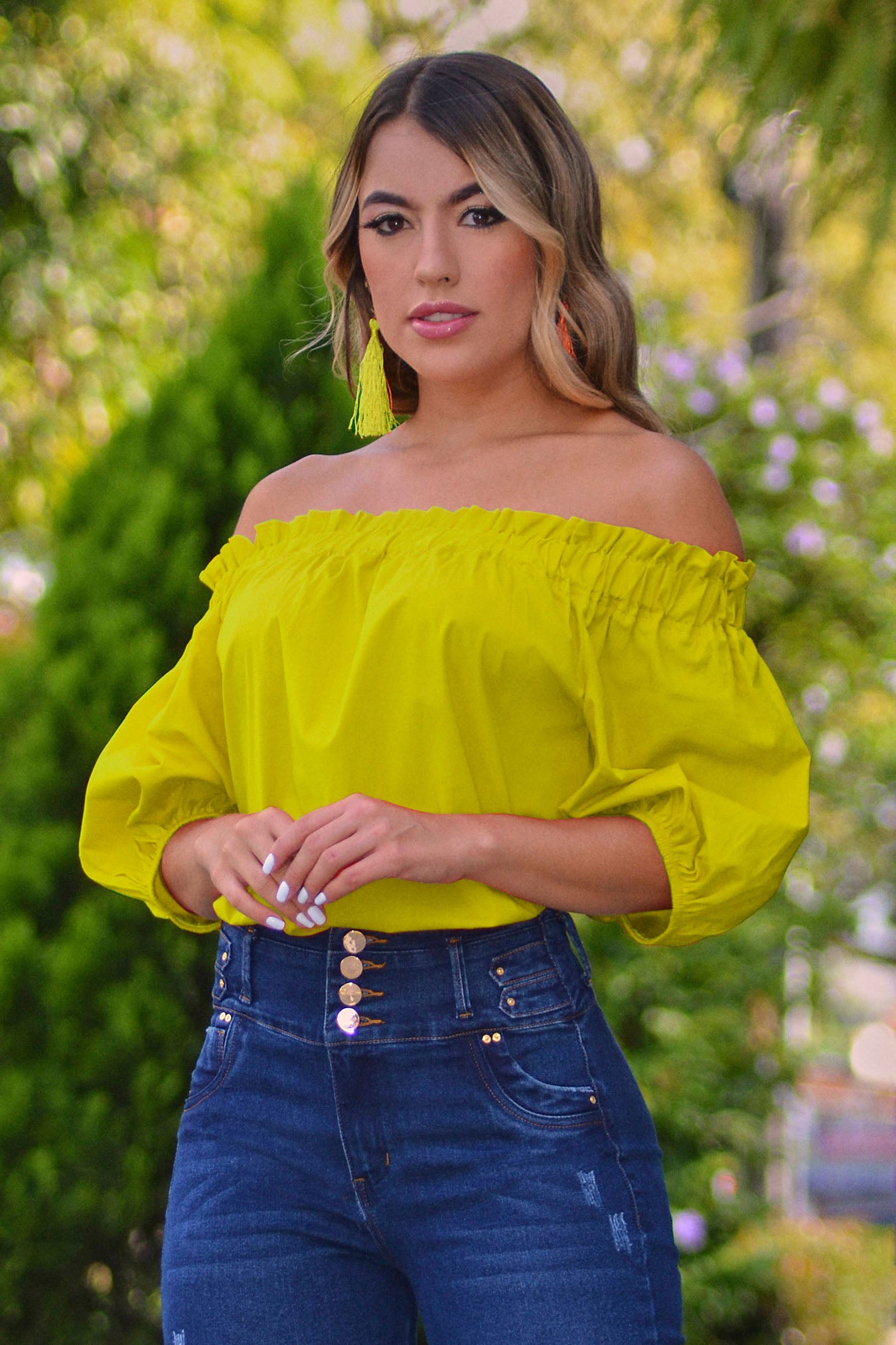 Blusa en algodón stretch