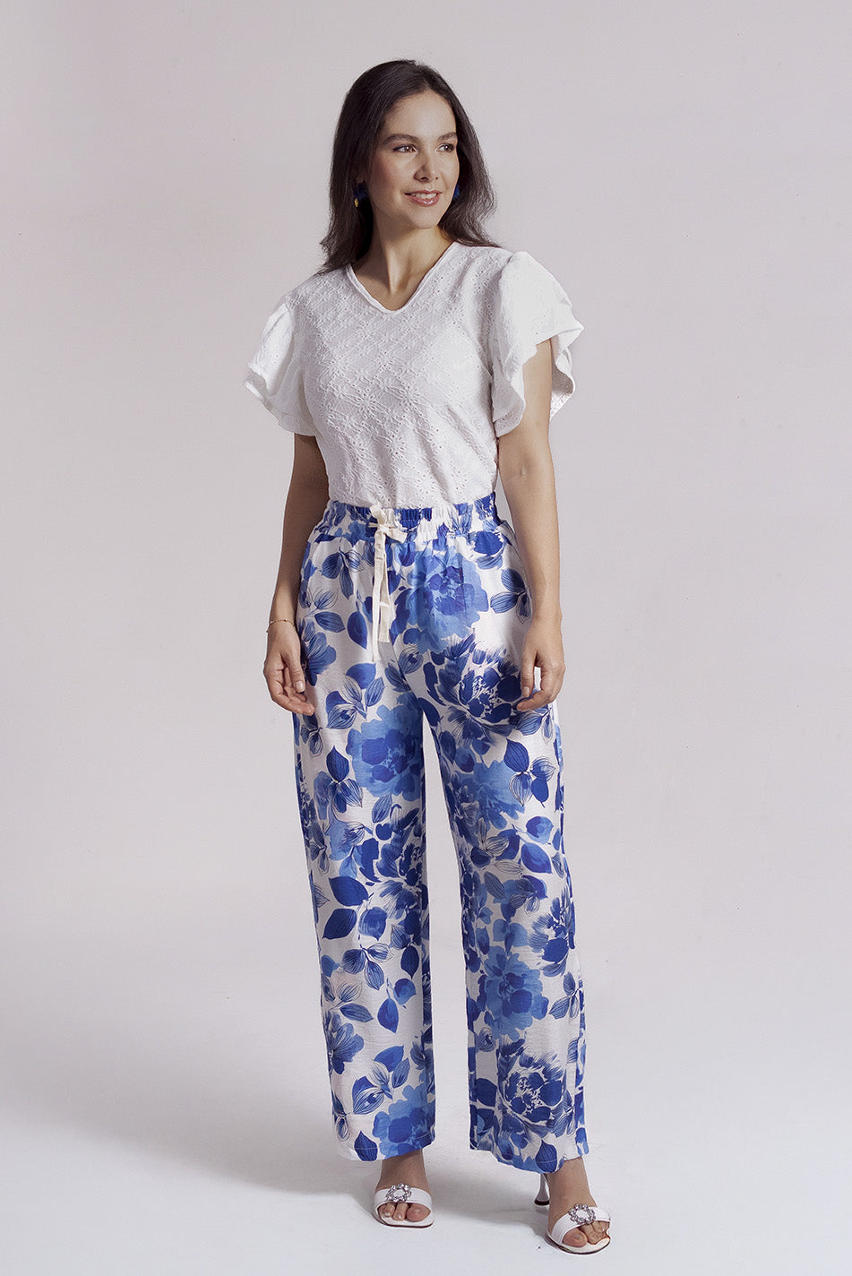 Blusa en tejido de punto hoja rota