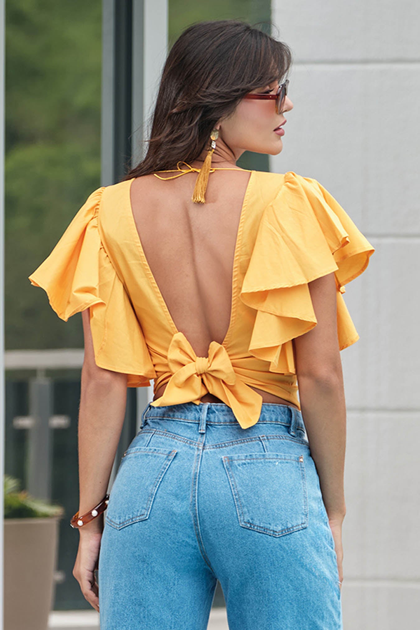 Blusa en algodón stretch