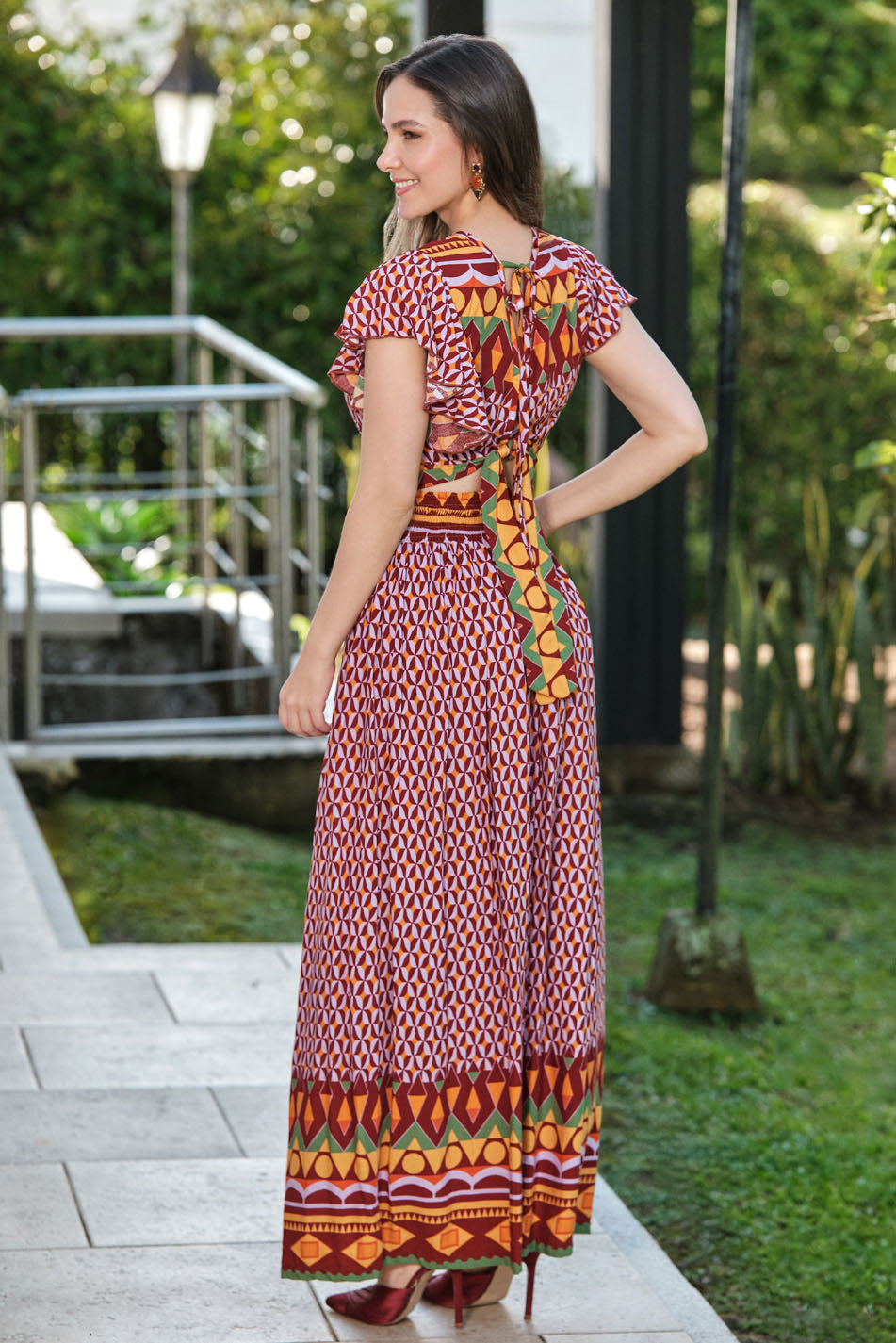 Conjunto en rayón estampado