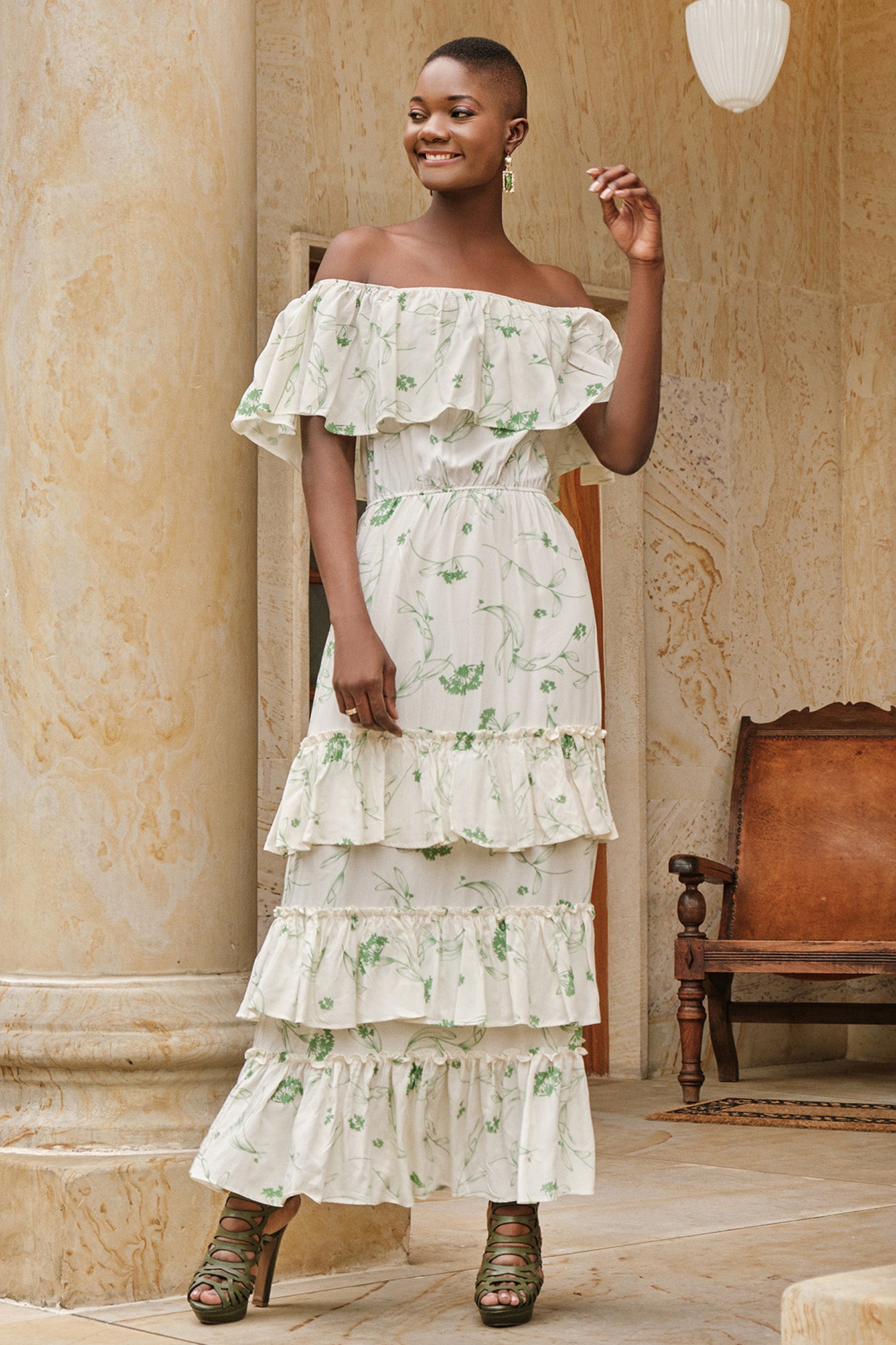 Tray Style Printed Rayon Dress