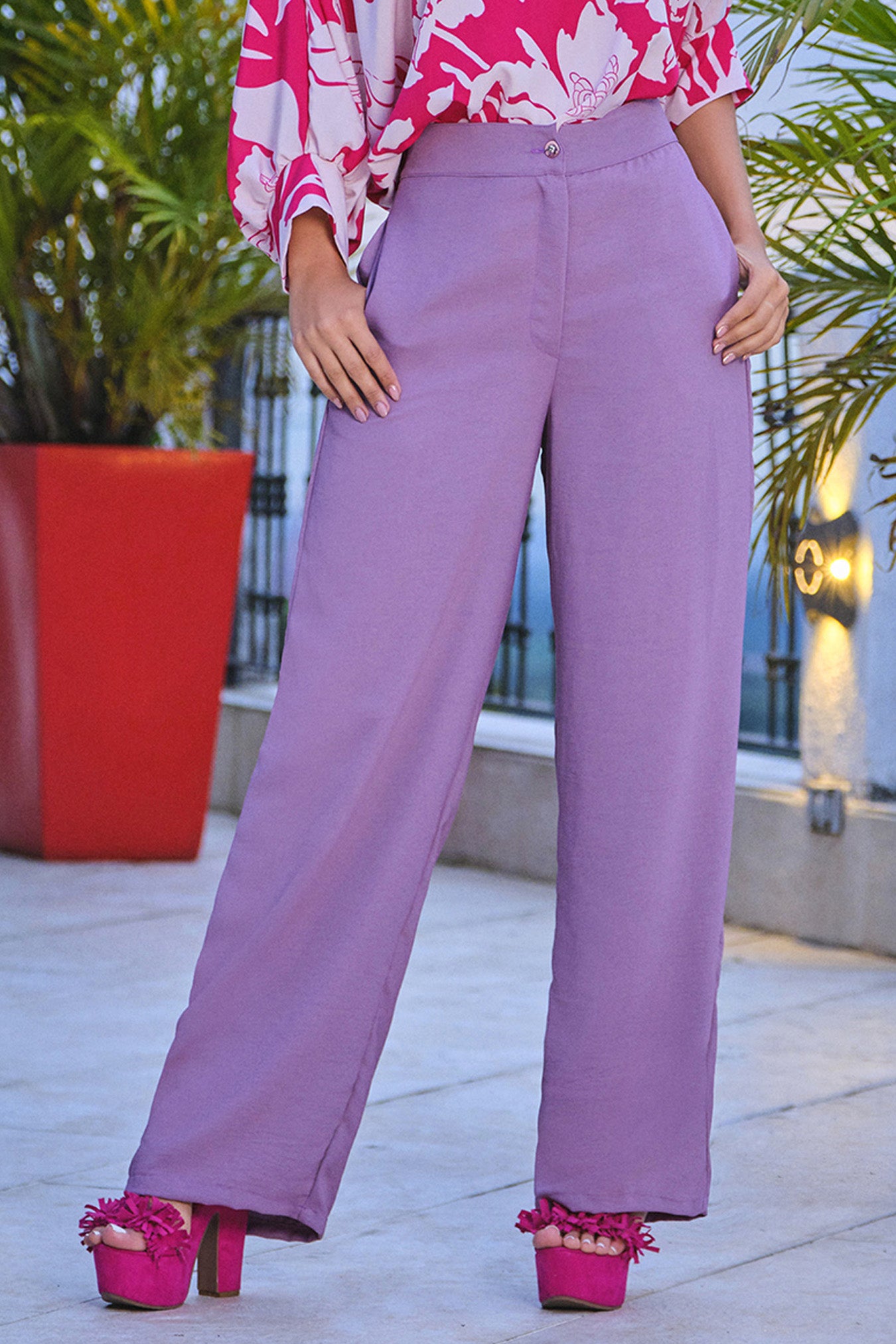 Pantalón estilo palazzo en rayón