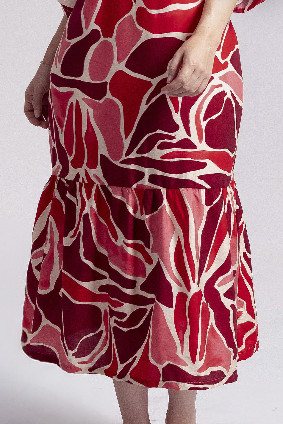 Vestido en lino rayón estampado
