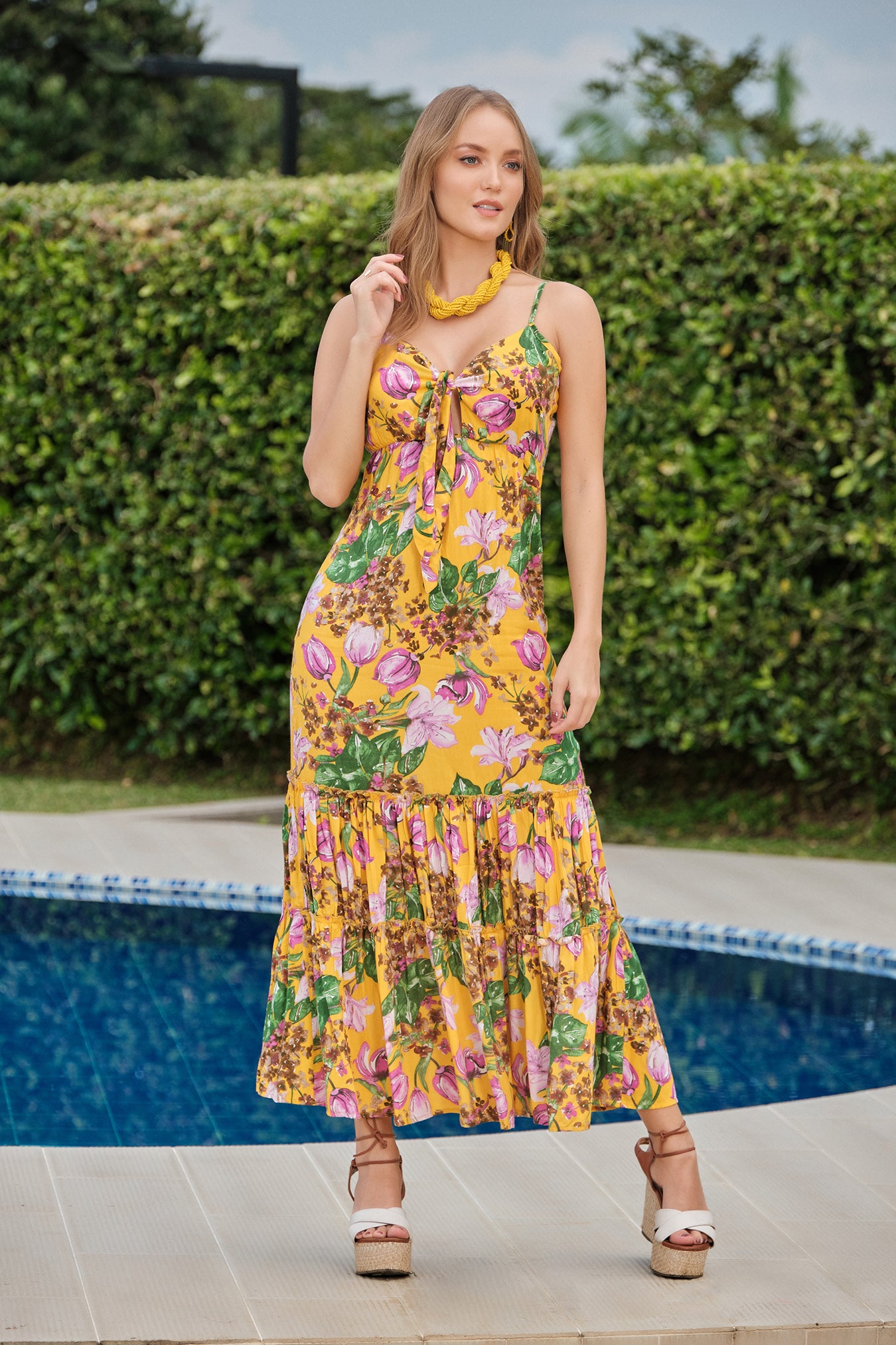 Vestido de tiras largo