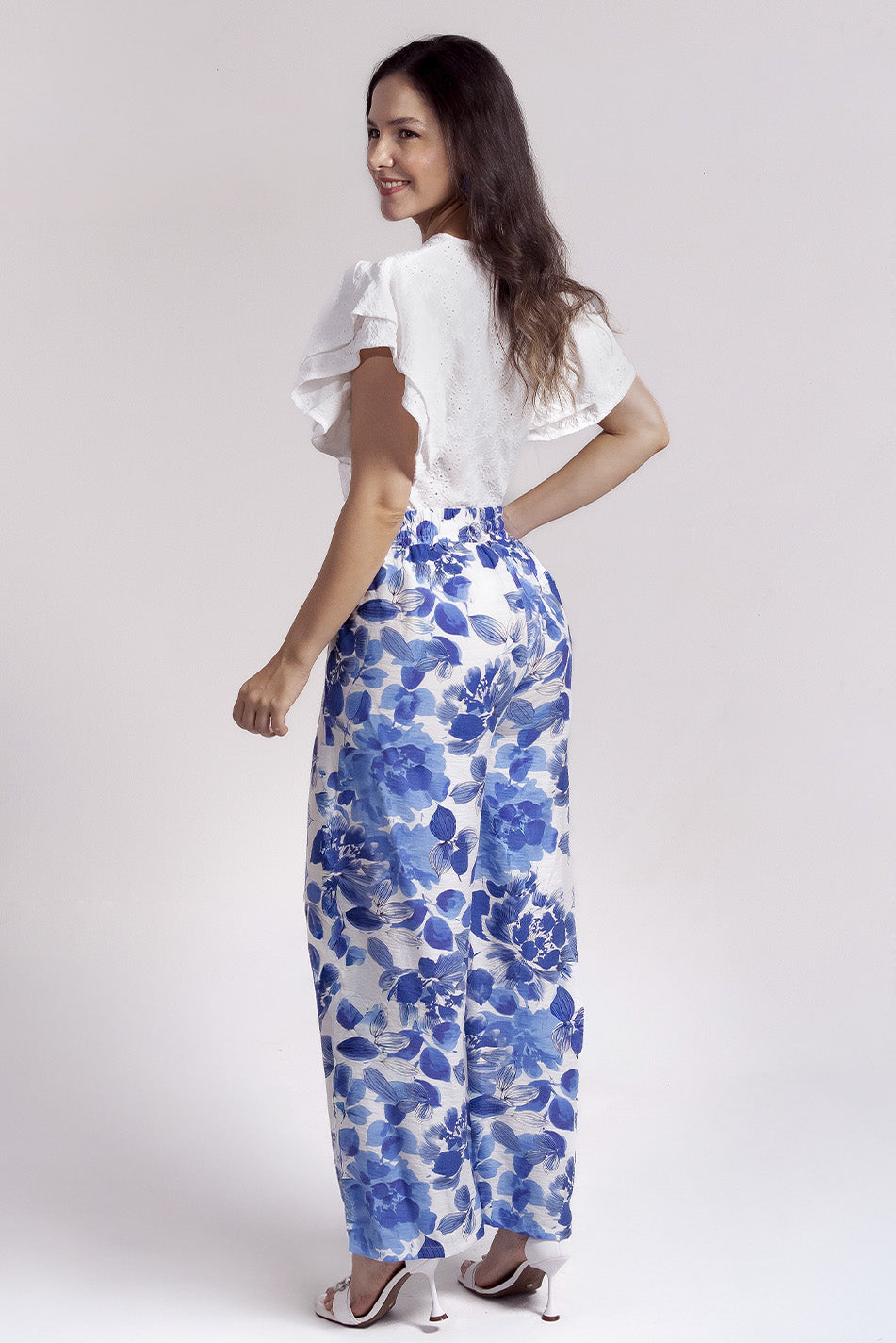 Pantalón en rayón estampado