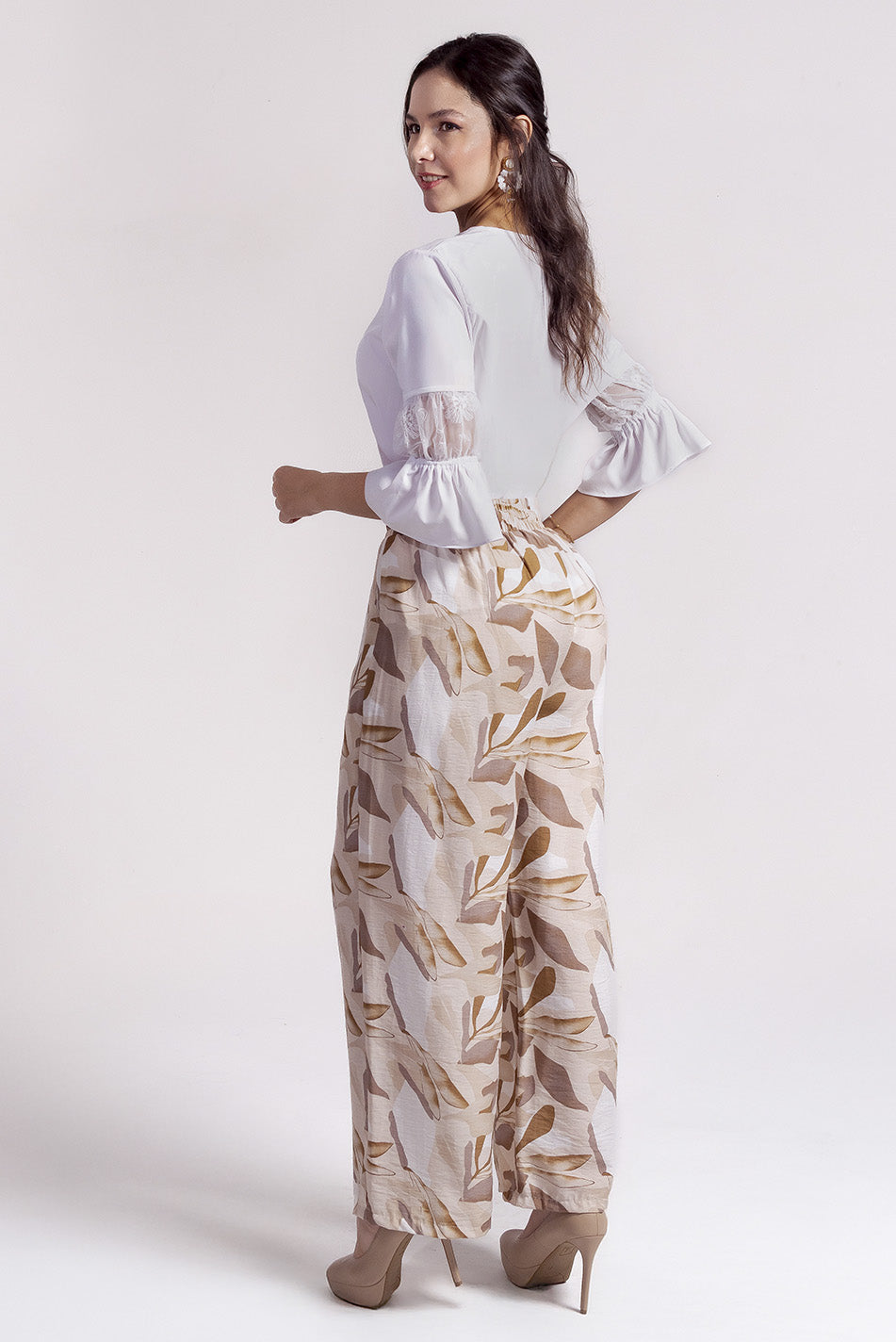 Pantalón en rayón estampado