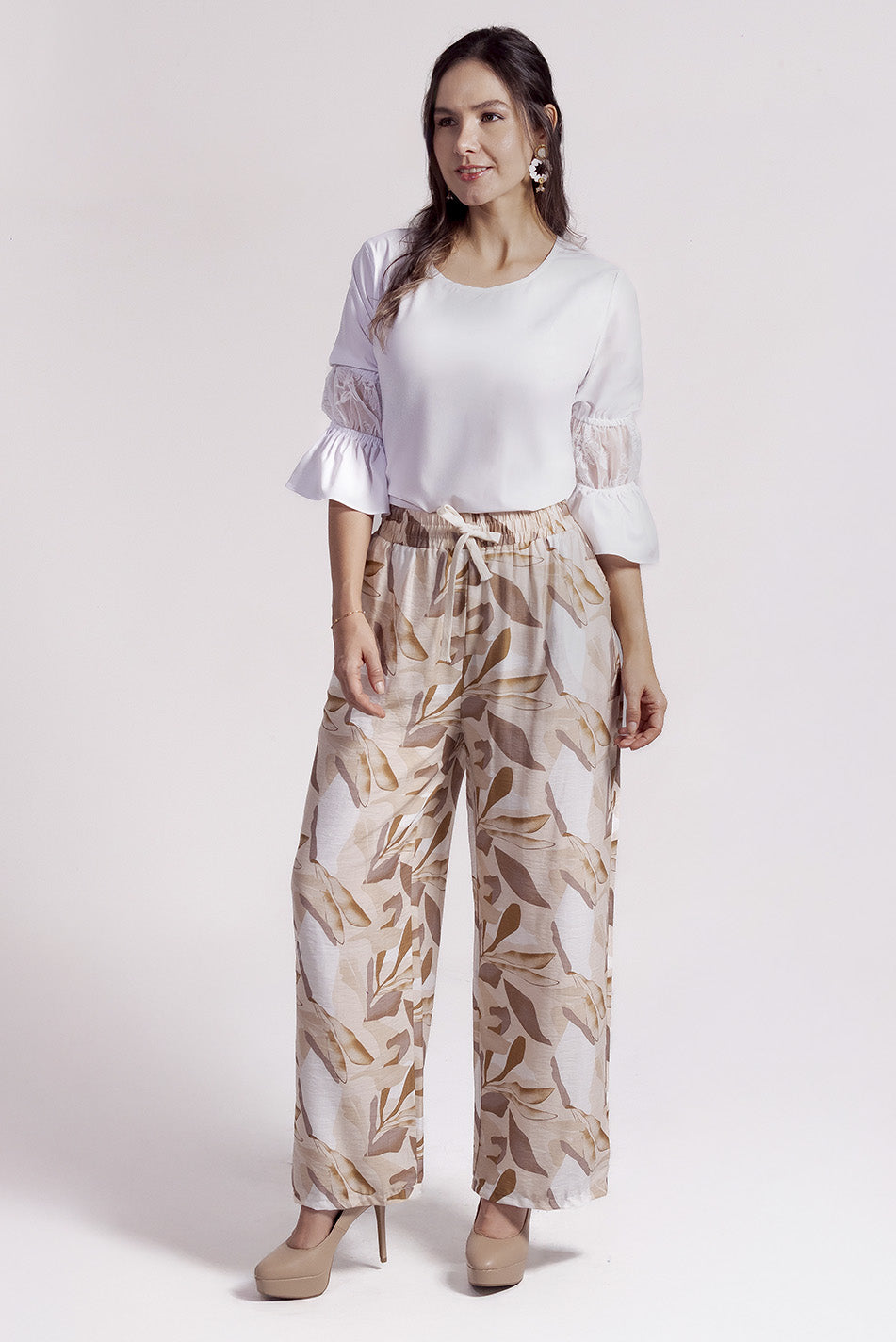 Pantalón en rayón estampado