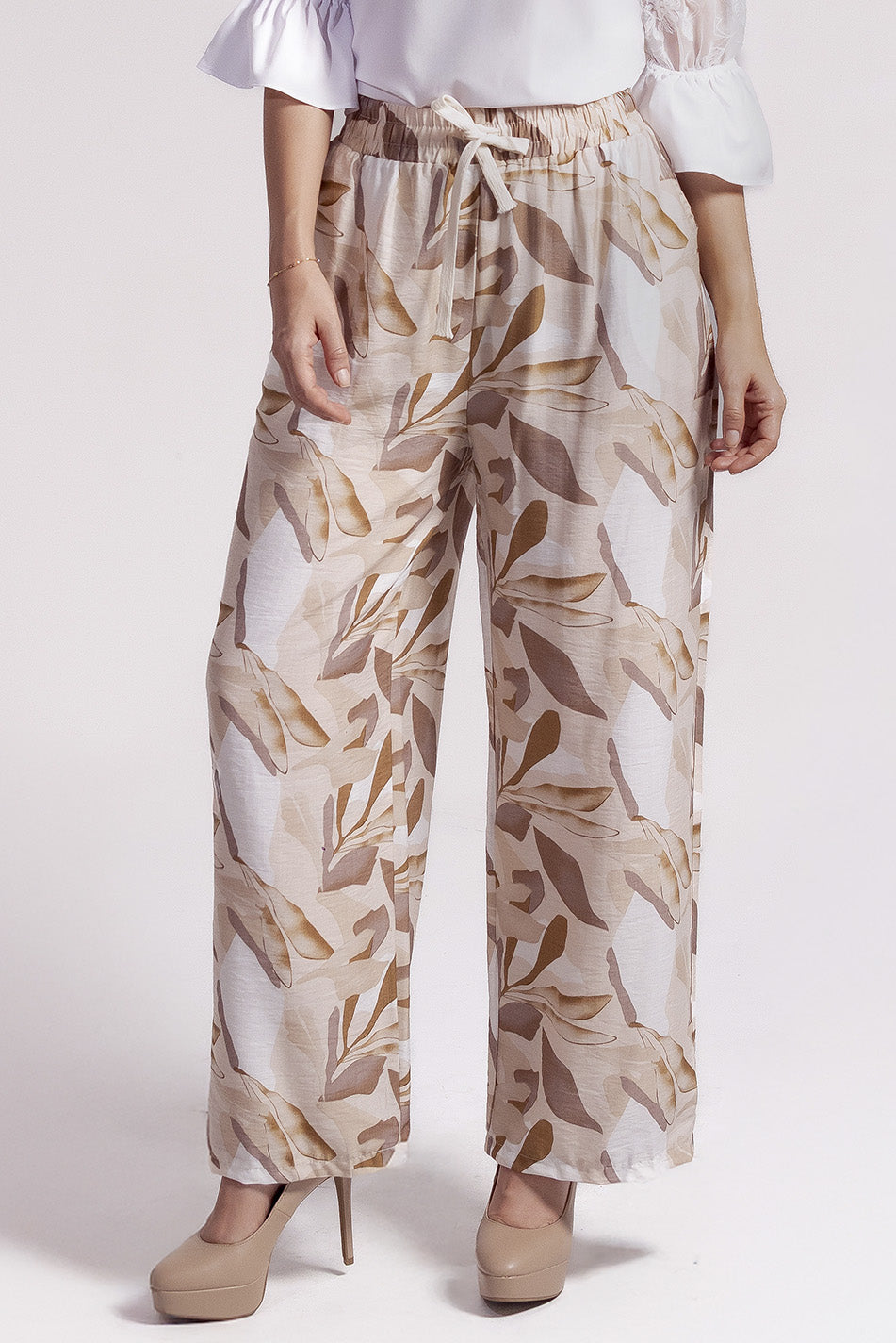 Pantalón en rayón estampado