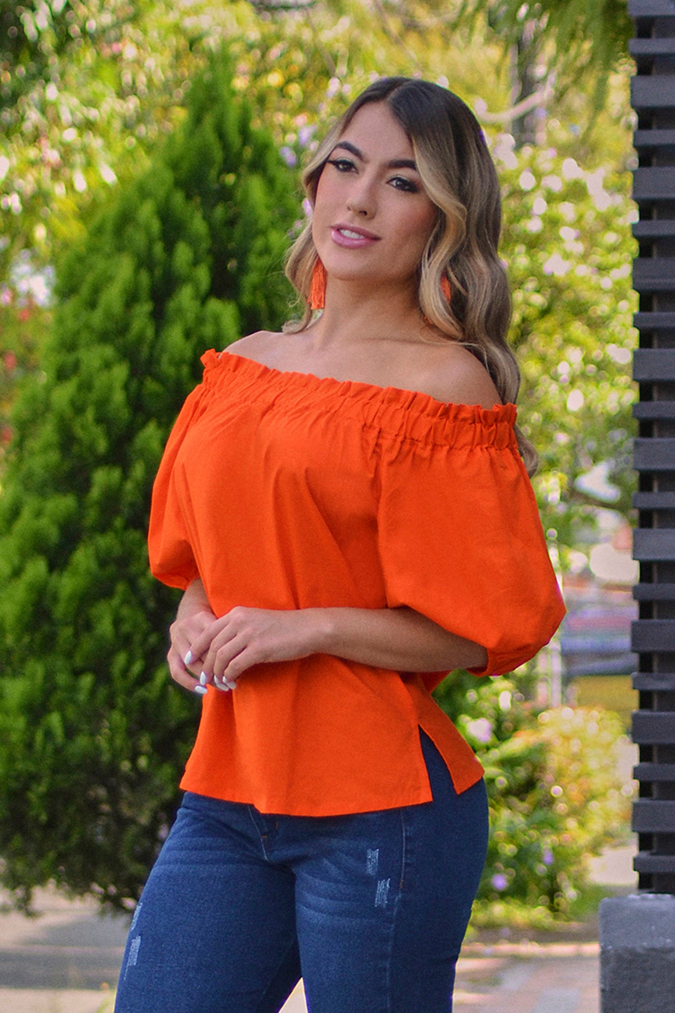 Blusa en algodón stretch