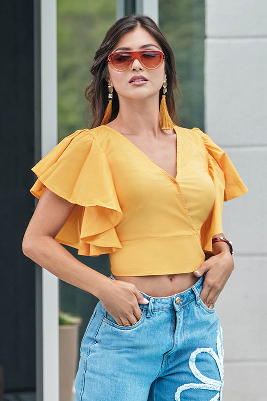 Blusa en algodón stretch