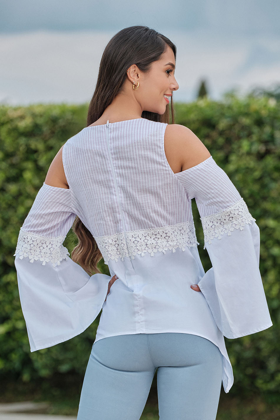 Blusa en algodón estampado