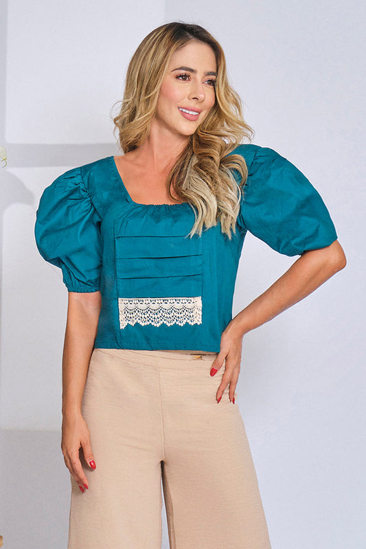 Blusa en algodón stretch