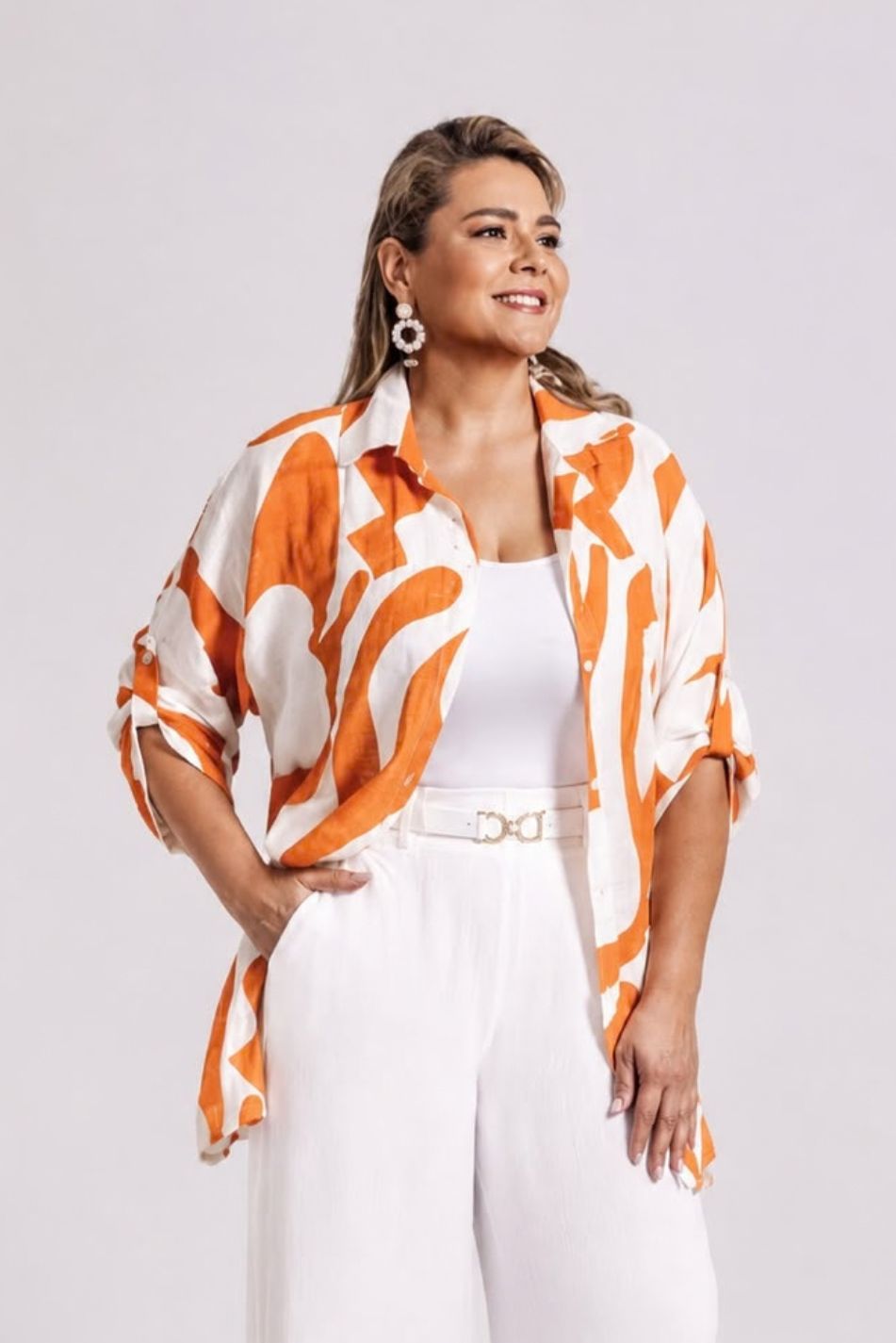 Camisero en lino estampado