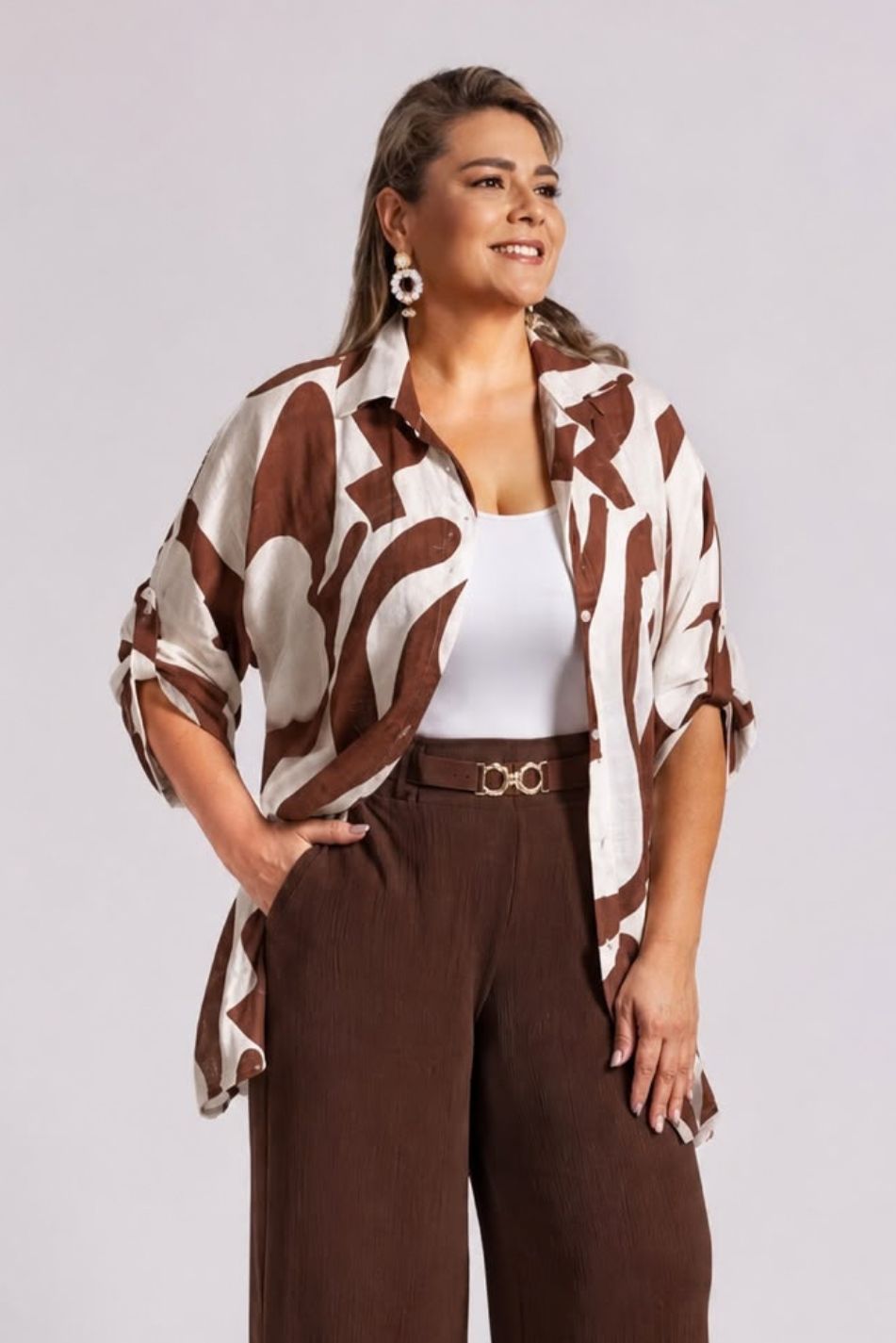 Camisero en lino estampado