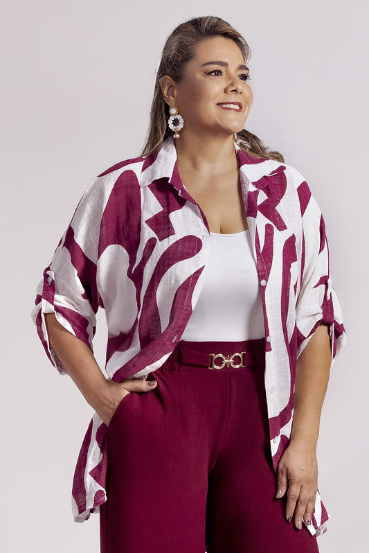 Camisero en lino estampado