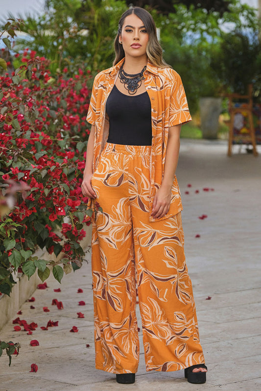 Conjunto en rayón estampado