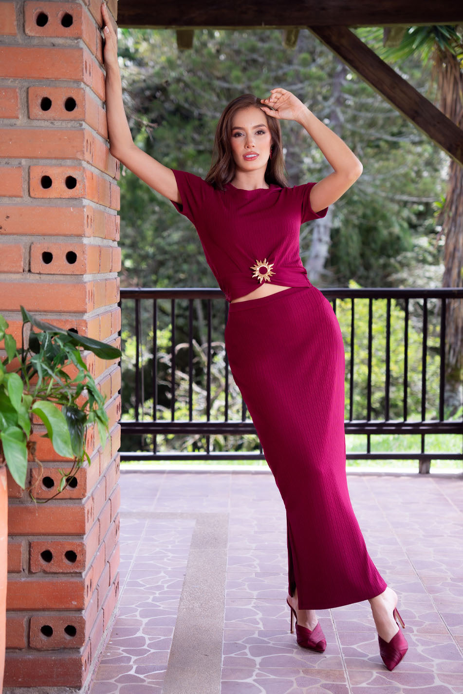 Conjunto en tejido de punto rib