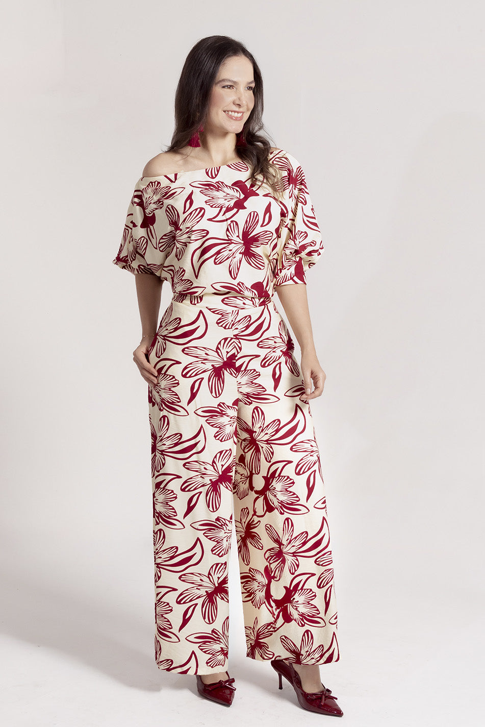 Blusa en lino rayón estampado
