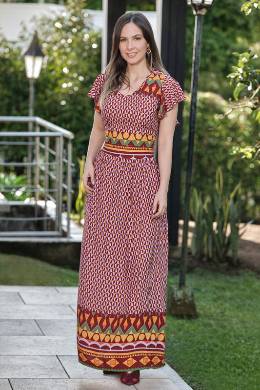 Conjunto en rayón estampado