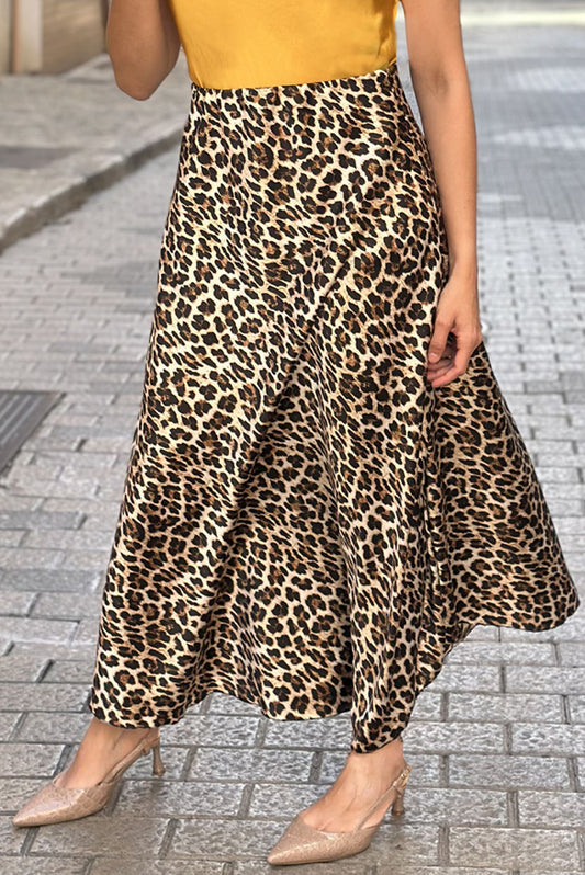 Falda en seda estampada