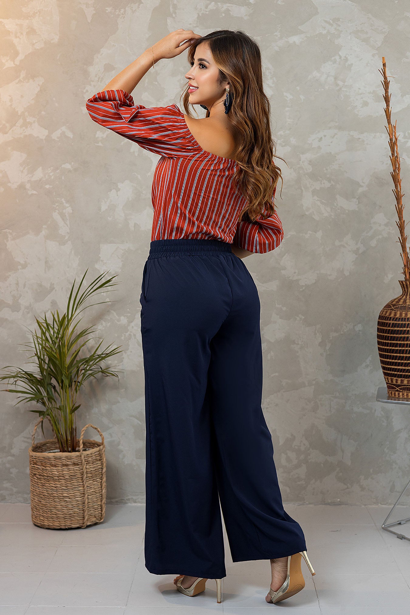 Pantalón en rayón craqueado