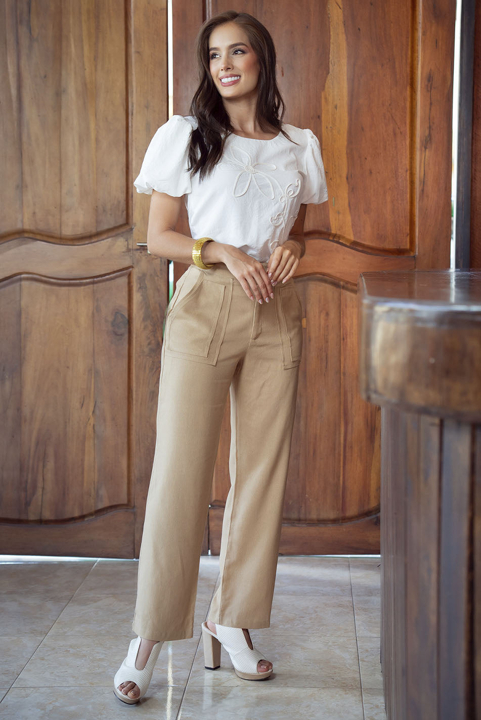 Pantalón en olán de lino