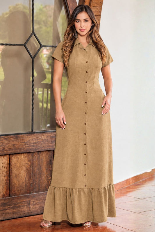 Vestido en rayón craquelado