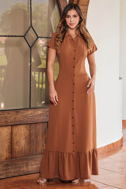 Vestido en rayón craquelado