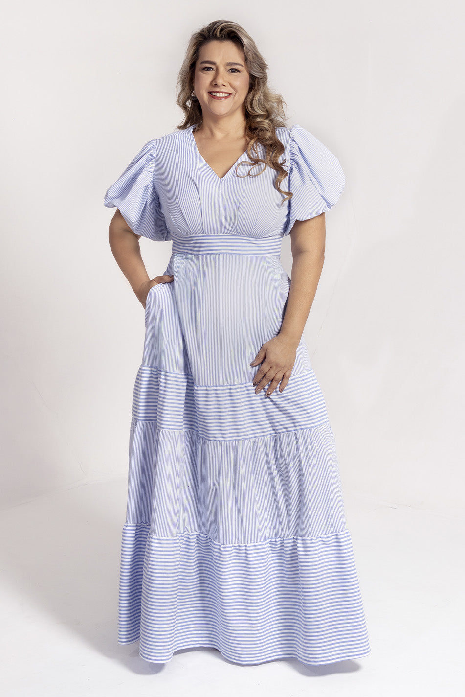 Vestido largo en algodón