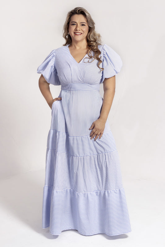 Vestido largo en algodón