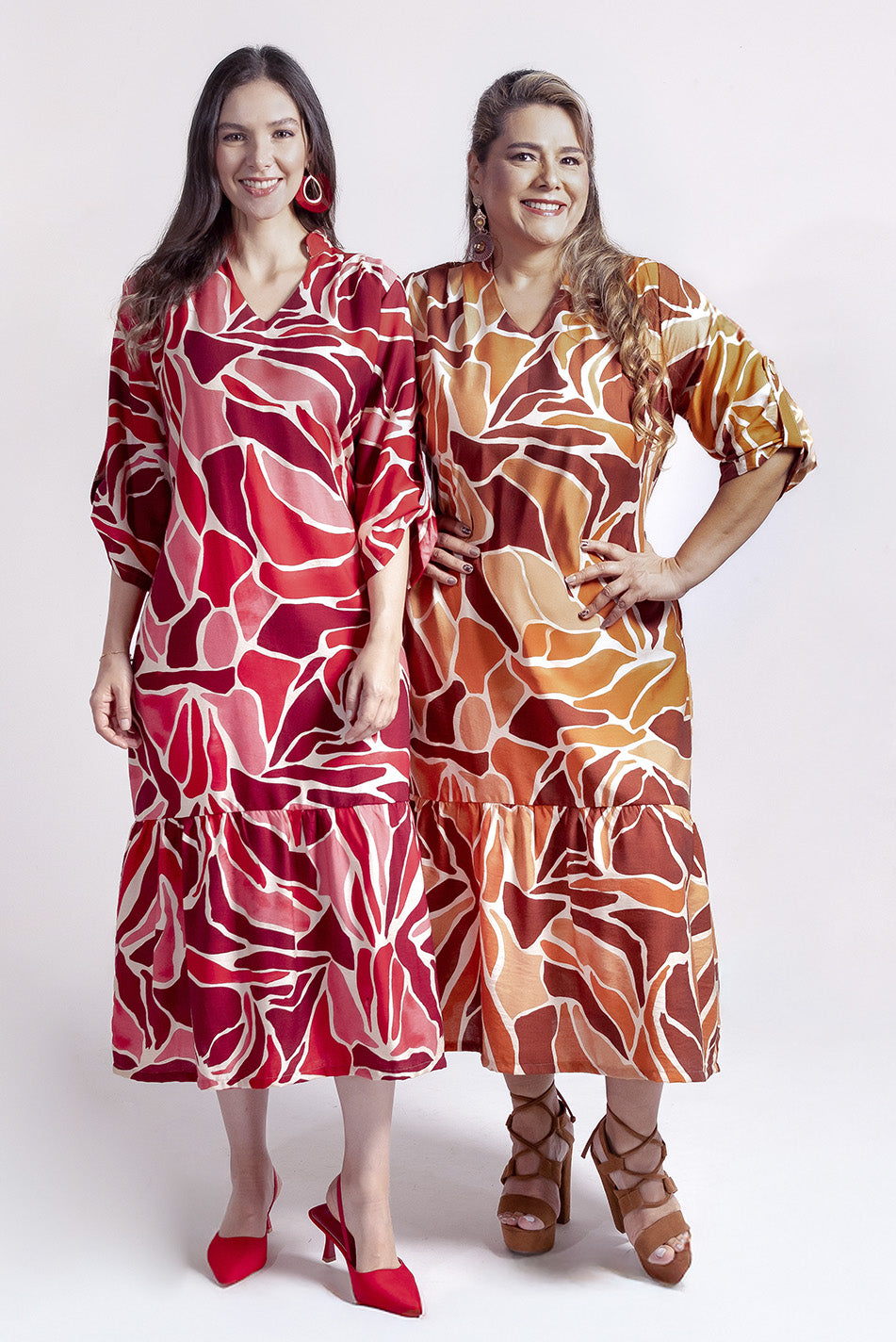 Vestido en lino rayón estampado