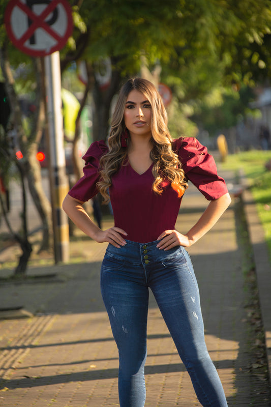 Stretch cotton blouse